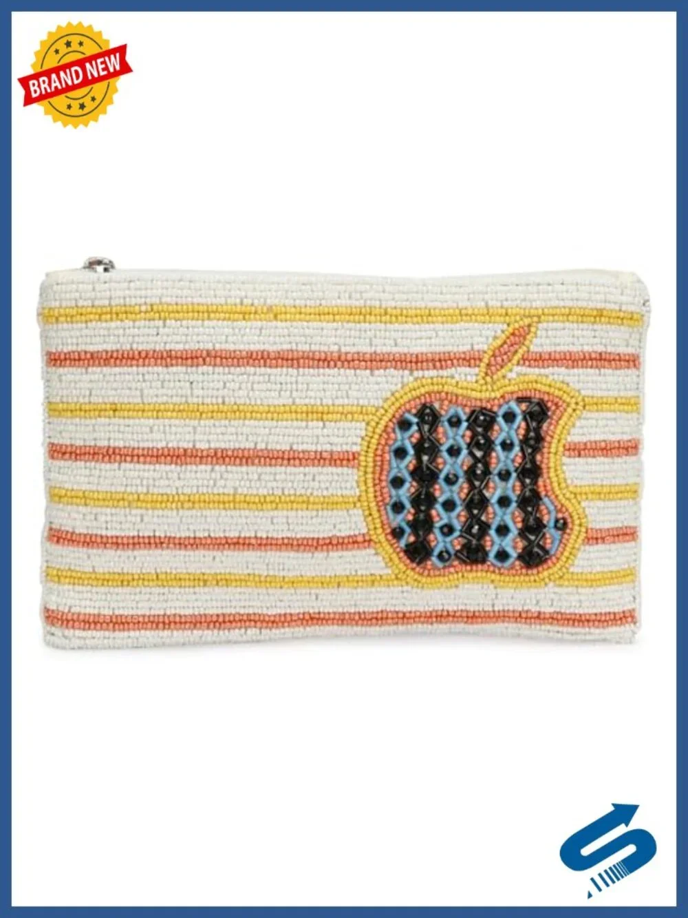 Beaded Clutch Purse with Chain Strap Womens Evening Bag Handcrafted Seed Beads